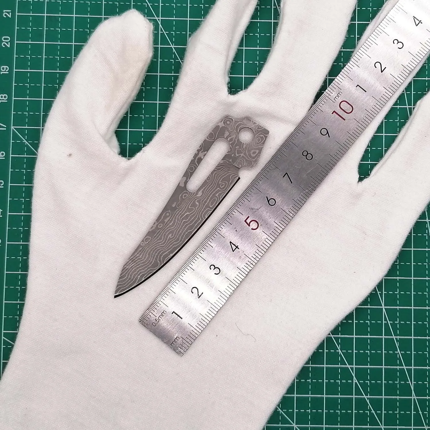 Lama Di Ricambio In Acciaio Damasco Da 1 Pezzo Per Coltello Skelool Leatherman (Skelool Non Incluso)