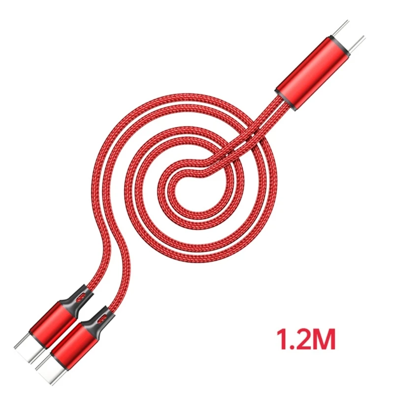 휴대용 USB C 남성 2개의 USB C 남성 Y 분배기 케이블 USB C 확장..