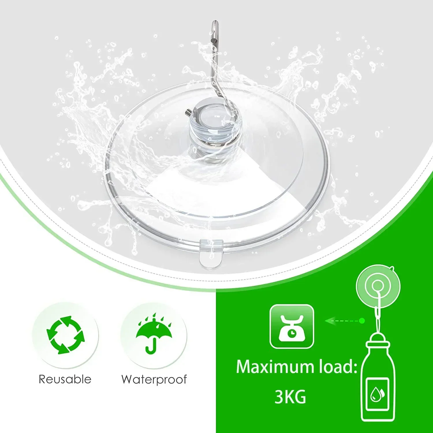 Lot De 50 Crochets à Ventouse Transparents 35mm - Sans Perçage, Sans Colle - Pour Salle De Bain Et Décoration