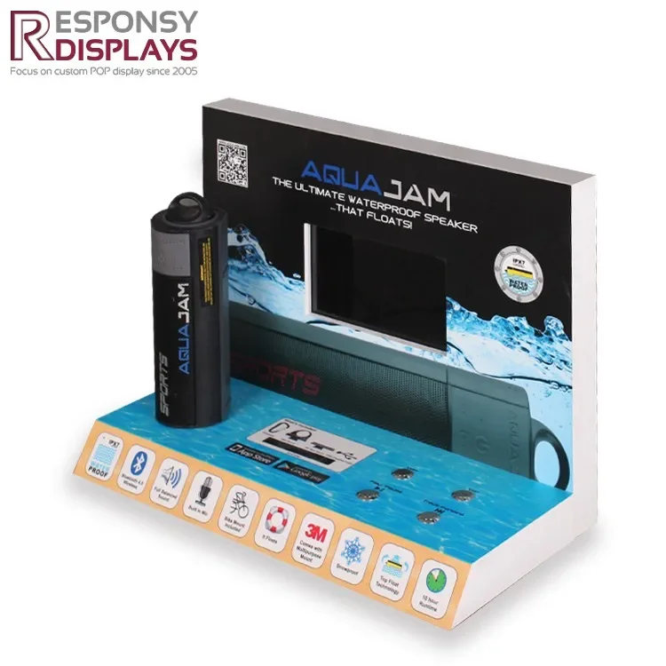 counter size electronic POP acrylic audio sound display stand
