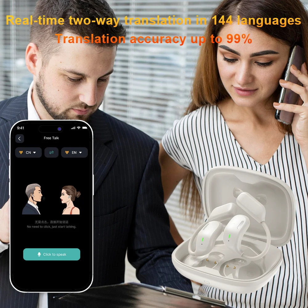 Wireless Bluetooth Earbuds with Noise Canceling and Real Time Translation