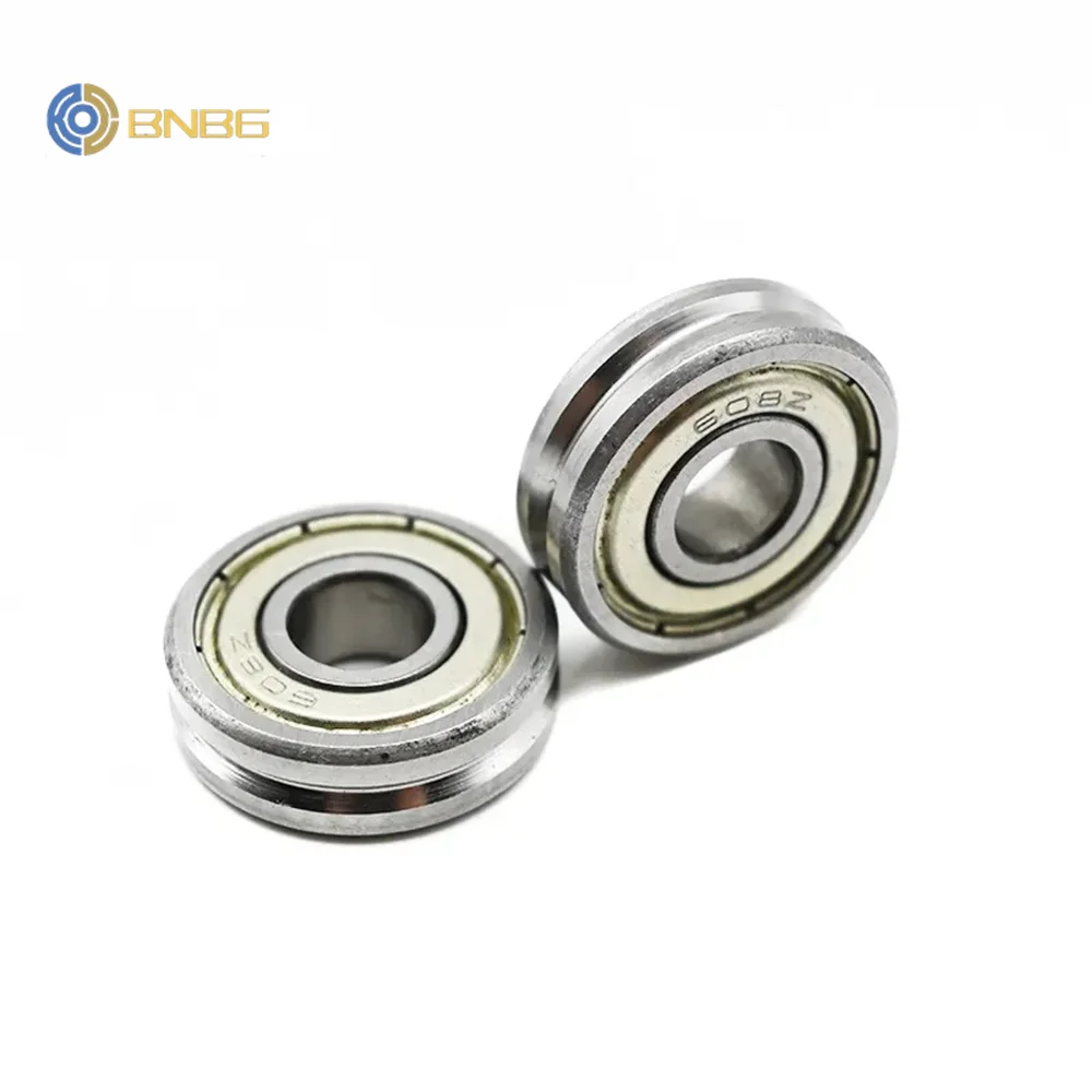 V608zz externo anel sulcado straightener guia rolamentos de roda 5PCS 8*22*7 mm polia V largura do sulco 1.5mm v608/22 grooved bearing pulley