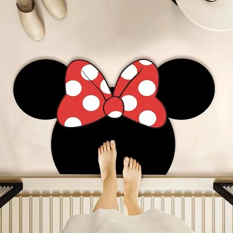 Mickey tapete do banheiro absorvente de água silicone dendroid porta entrada casa anti deslizamento secagem rápida pé tapete