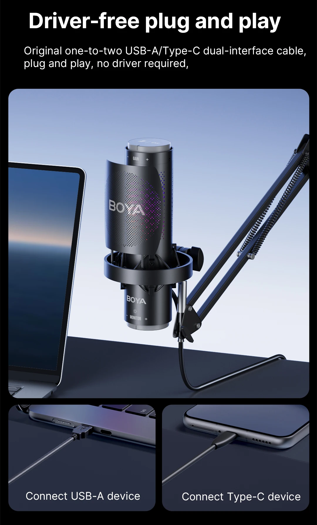Boya K9 Vibrant Lighting Condenser Microphone in Bangladesh