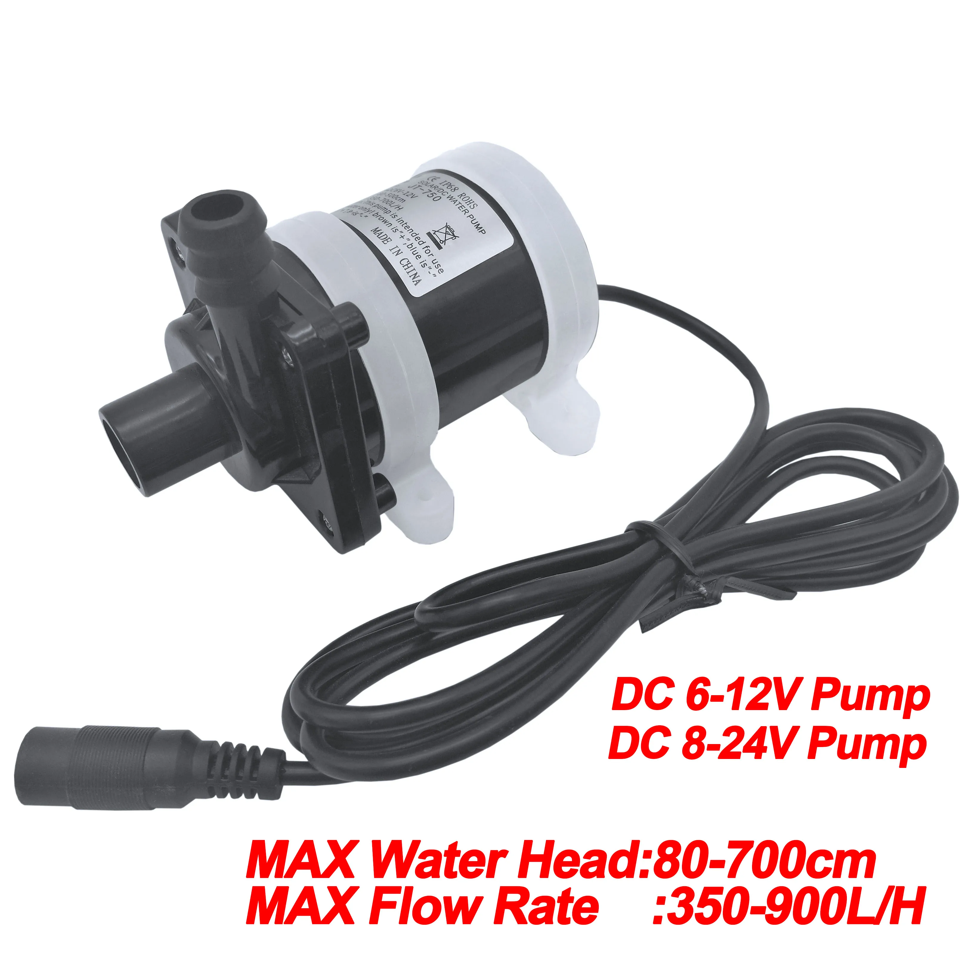 750 DC 수중 순환 워터 펌프, 마이크로 수중 브러시리스 워터 펌프, 수족관용 350-900L/H