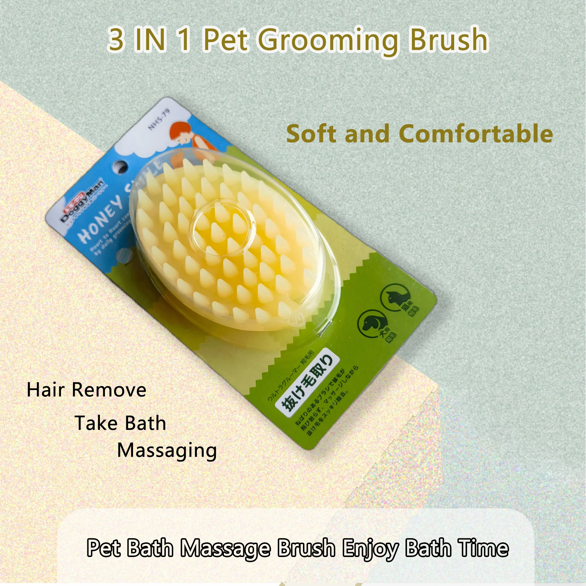 Silicone Bristles Dog Cat Massage Brush Combs Cleaner Puppy Hair Removal Slicker Brushes Wash Tools For Pets pet brush comb