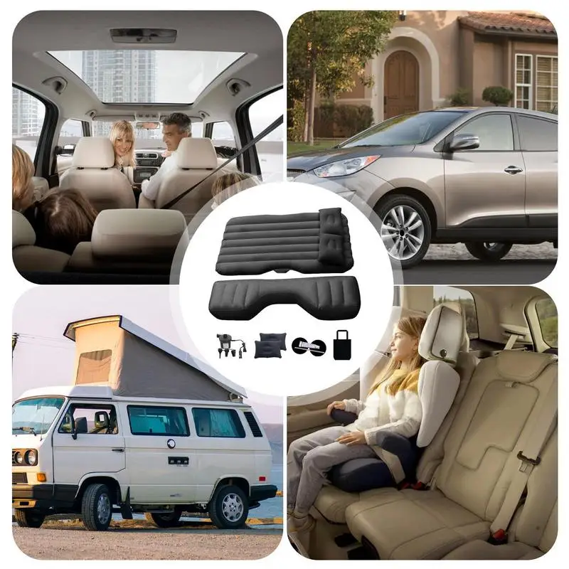 Universal Inflatable Car Mattress Back Seat Travel Bed Air Mat Rear Seat Sleeping Mat Car Sofa Pillow Instrument Camping inflatable air bed car sleeping mattress camping mattress inflatable camping mattress