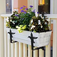 Adjustable Heavy Duty Iron Planter Pot Holder Metal Bracket Wall Mount for Railings Balcony Window Patio Garden Flower Box Hook 2