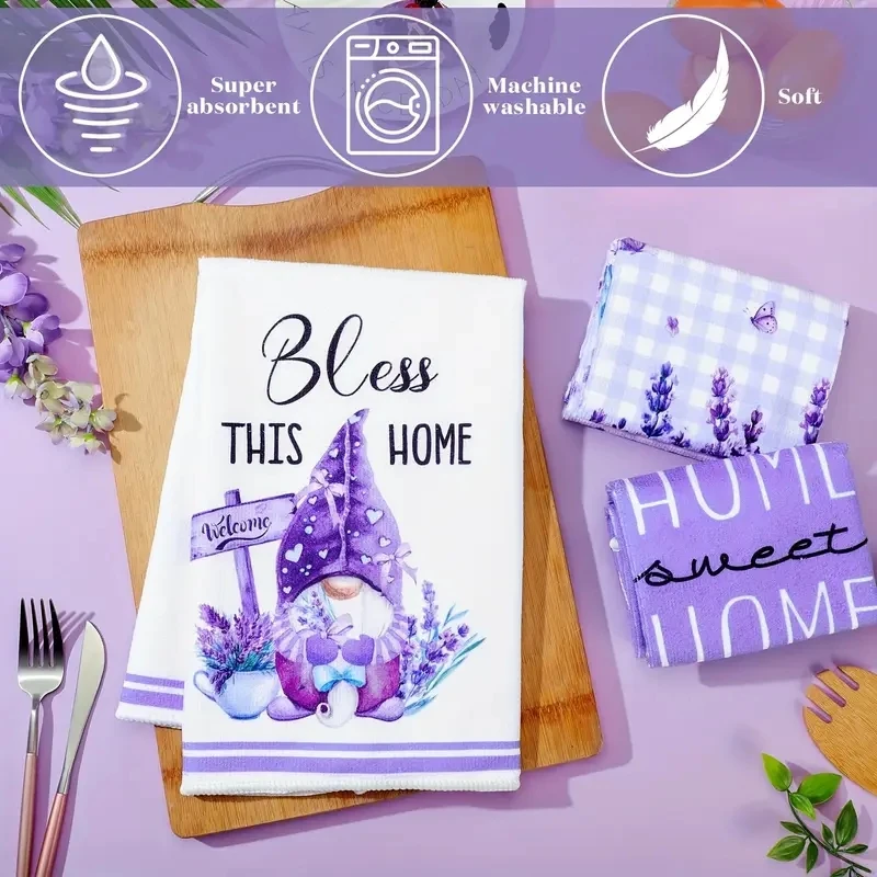 6-pack Valentine's Day lavender napkins 40 * 60cm flat and stain resistant for dining and kitchen use