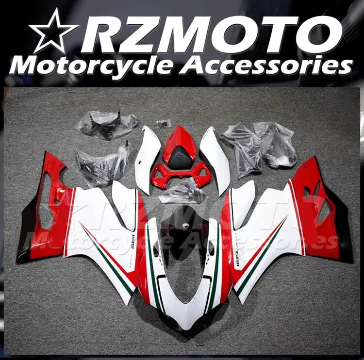 

Новый комплект обтекателей из АБС-пластика, подходит для DUCATI 899 1199 PANIGALE 2012 2013 2014 12 13 14, кузов красного, зеленого и белого цвета на заказ