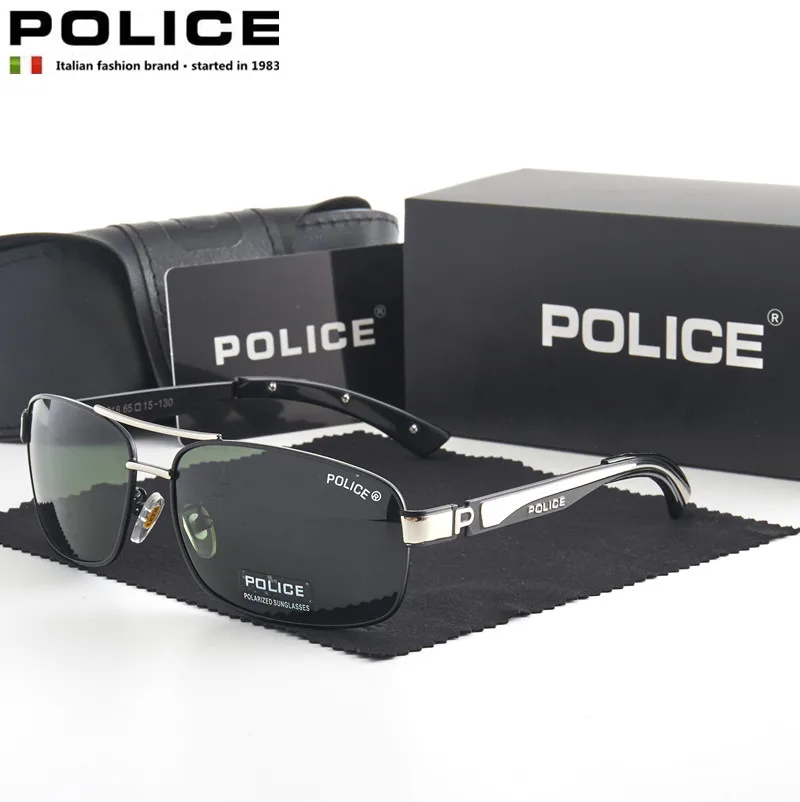 

Luxury Brand POLICE Sunglasses Men's Polarized Pilot Sunglasses Top Brand Designer AAAAA+ Driving Glasses UV400 2018