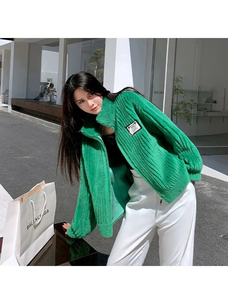 Women\'s Coat 2023 New Hooded Lambswool Coat for Women with Fur Integrated Korean Style Grained Sheep Sheared Coat Fur Clothing