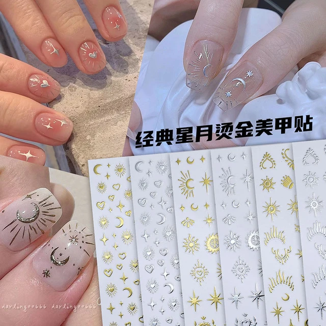 Silver Star Stickers Manicure  Manicure Gold Star Stickers - 3d Laser  Silver/rose - Aliexpress