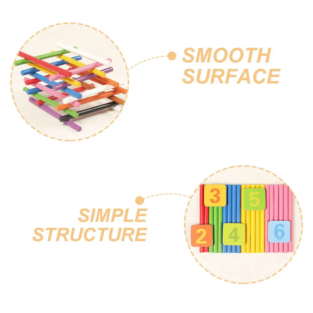 1 세트 다채로운 나무 계산 막대 를위한 수학 학습 게임 조기 교육 숫자 인식 기술 구축 산술