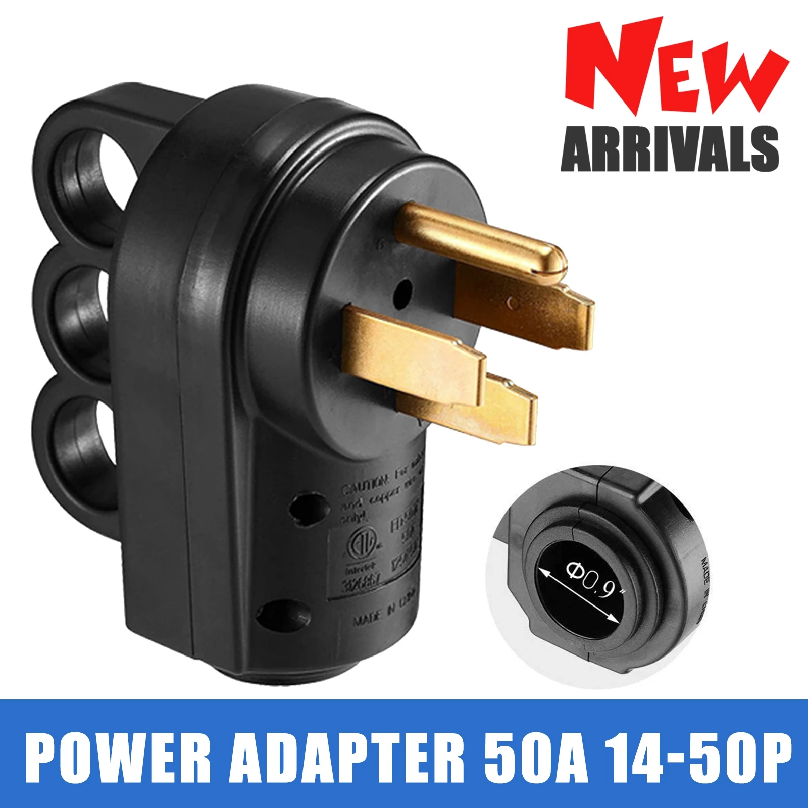 

RV Plug Replacement RV Plug Adapter RV Power Cord 50A 125V Male Rear Pull Ring Power Plug For American RV 125V