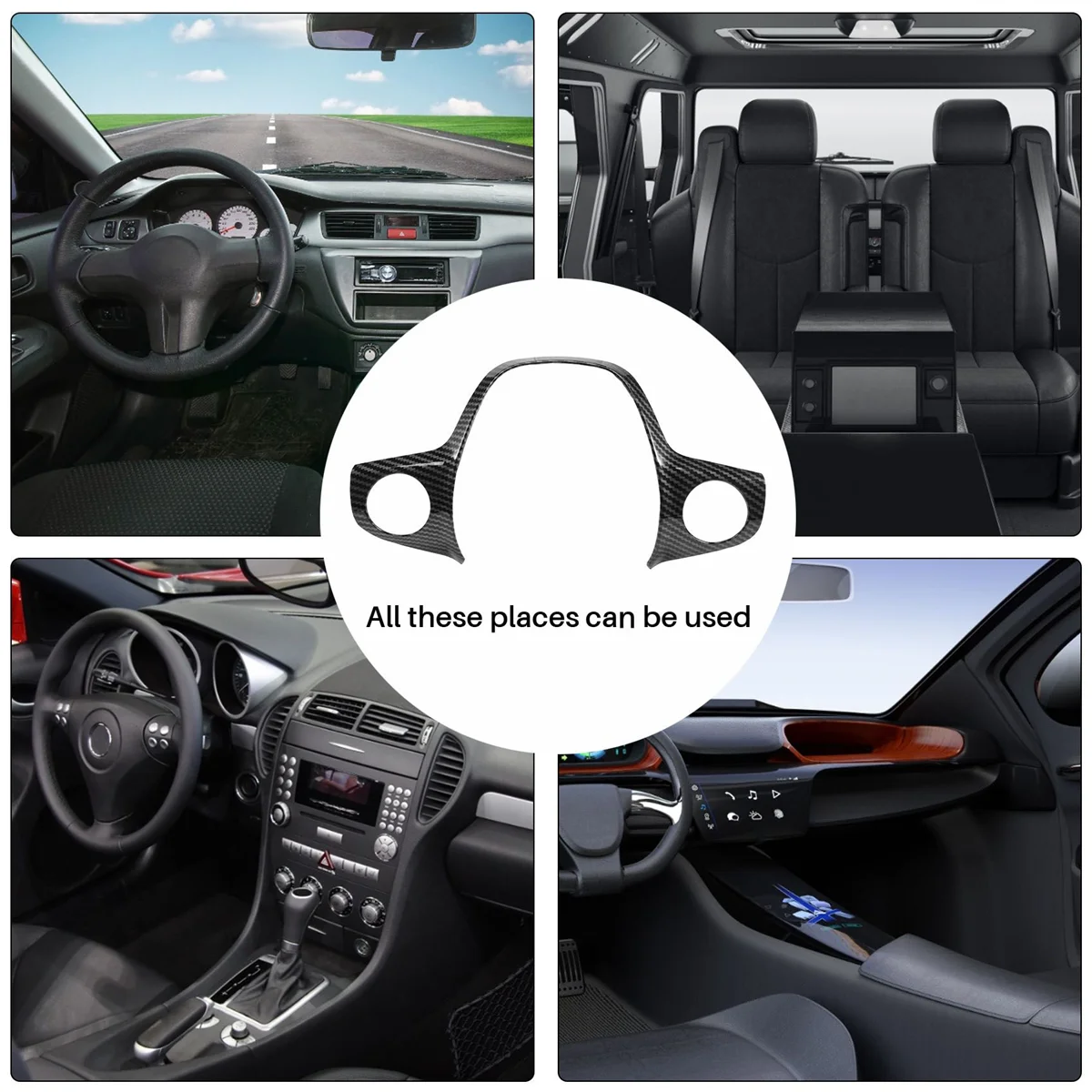 

3 шт., декоративная рамка для руля Ford Focus Escape Mk3 Kuga 2012-2015