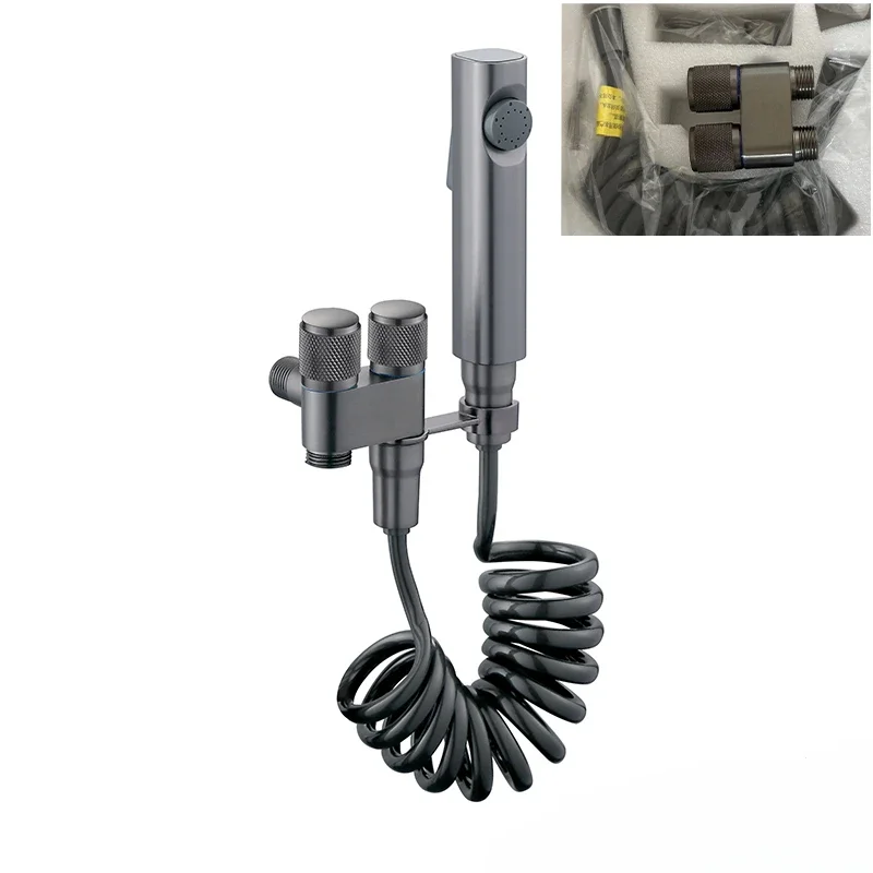 Description Picture 6 of itemWall Mount Two Out Water G1/2 Angle Valve Bathroom Shower Bidet Sprayer Set Hygienic Cleaning Sprayer for Toilet Accessories