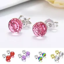 

Exquisite Bright Earring Western Style Pretty Crystal Ear Studs Small Fresh Multicolor Crystal Ball Earrings For Ladies
