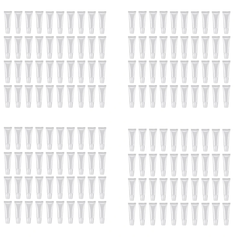 

400 Pcs 10Ml Distribution Bottle Lip Gloss Tubes, Empty Clear Lotion Containers Tubes For Cosmetics DIY, Oblique Mouth
