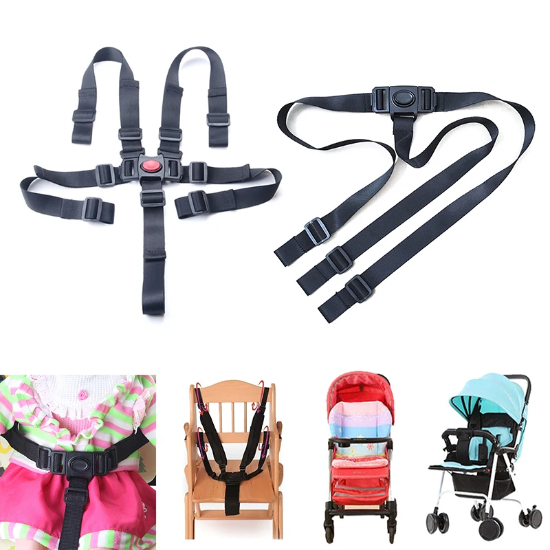 Adjustable Baby Dining Chair Safety Harness 3/5 Point Feeding Chair Belt Stroller Accessories High Pushchair Belts