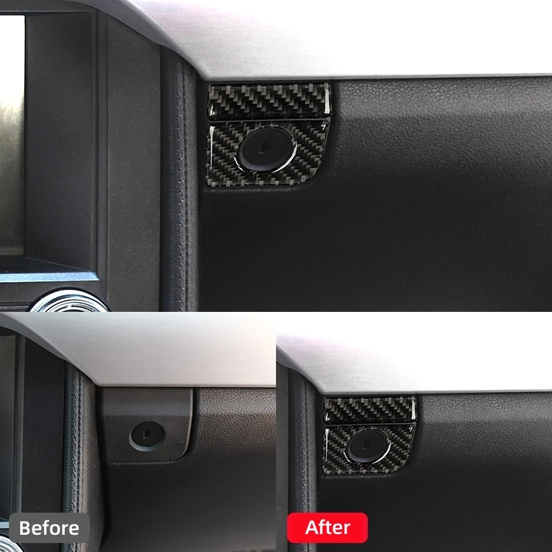Carbon Fiber Interior Co-Pilot Storage Box Switch Panel Cover Trim Stickers