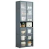 Bamboo Storage Shelf for Kitchen, Transparent Visual Cabinets, Solid Structure Shelves, Organized Supplies, Home Fashion 4