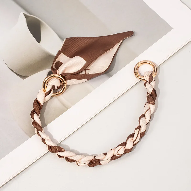 Fashion Bag Chain Accessories - Silk Scarf & Woven Replacement Straps, Adjustable Handbag Hanging Chains