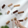 Natural Wood Clothes Hanger Wall Mounted Coat Hook Decorative Key Holder Hat Scarf Handbag Storage Robe Hanger Bathroom Rack 2