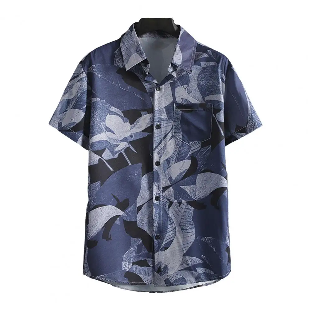 

Men Relaxed Fit Shirt Lightweight Shirt Tropical Style Men's Floral Print Shirt with Quick Dry Technology for Vacation Beach Top