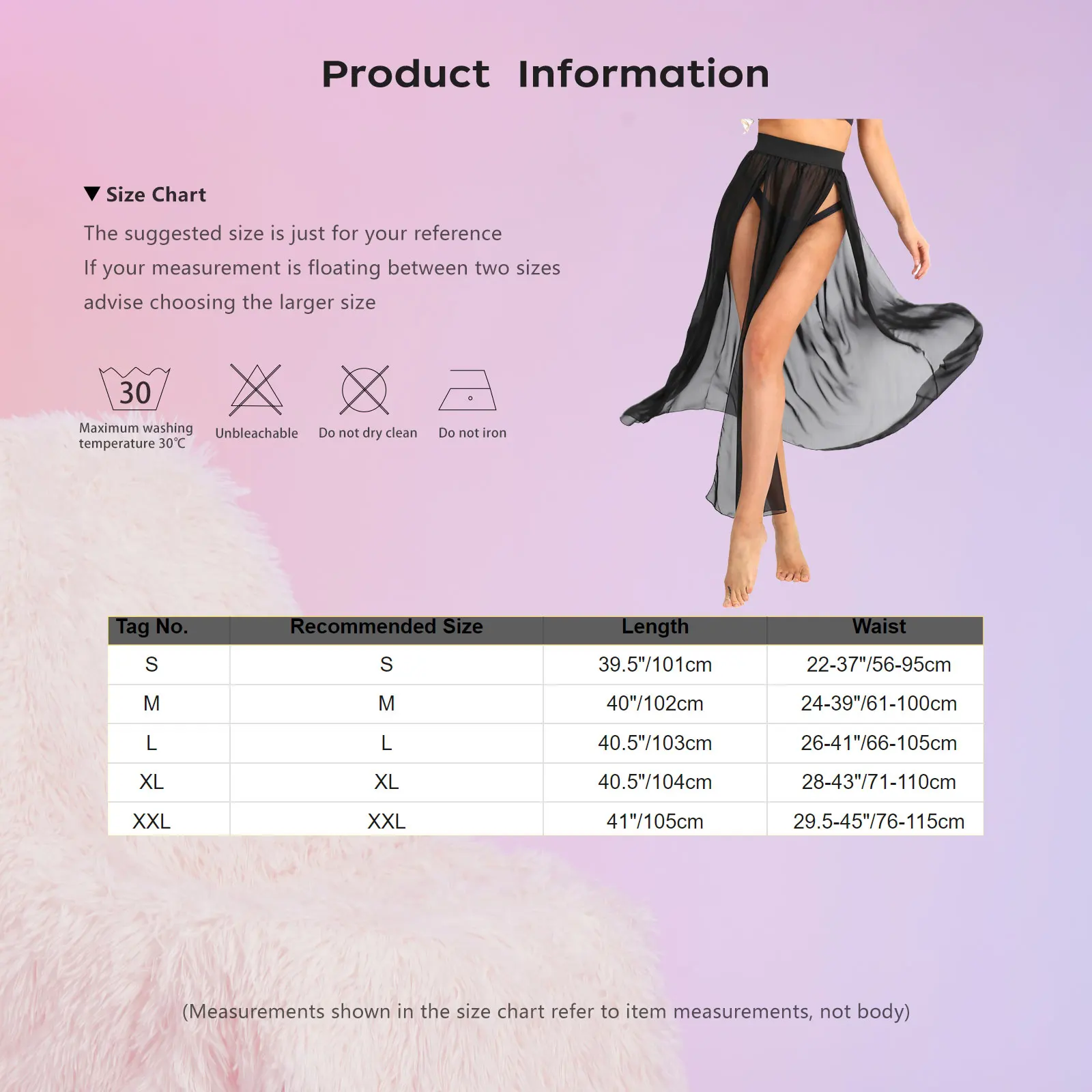 Sheer Chiffon Skirts Women 2024 Summer Fashion See Through Solid Color Flowy Split Long Maxi Skirt Beach Swimsuit Cover Up Skirt