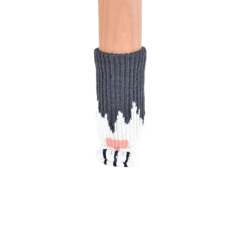 Table and chair foot cover knitted wool door handle protective cover non slip wear-resistant silicone cat thickened chair foot table and chair foot cover
