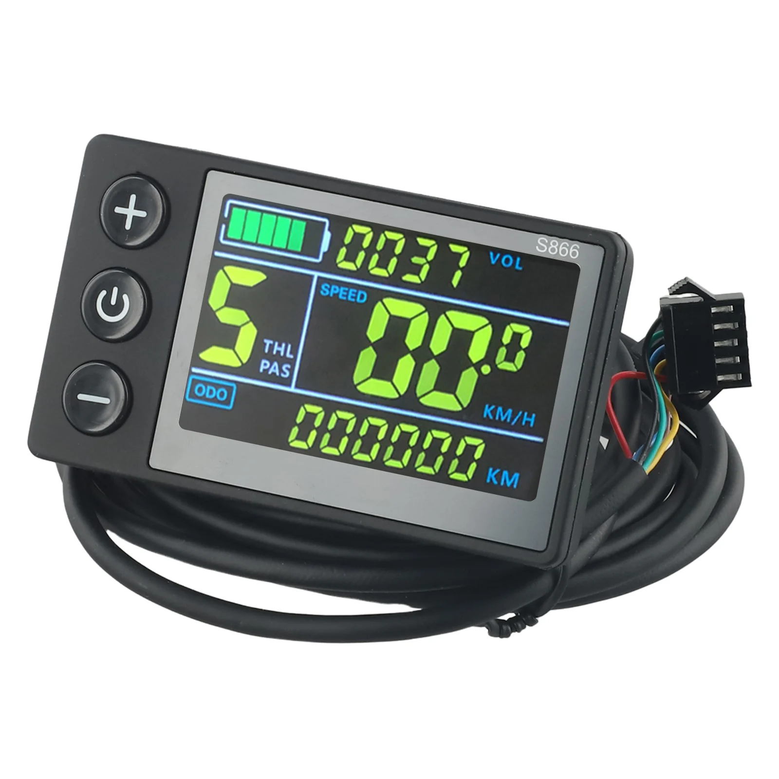 

Cycling Kits S866 LCD TFT Display 24V 36V 48V Bicycle Components Bike Parts Black Error Indication Power Display