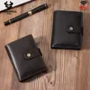 Crazy Horse Leather RFID Credit Card Holder Mens Double Anti Rfid Bank Cardholder Case Wallet Metal Business Minimalist Purse 2