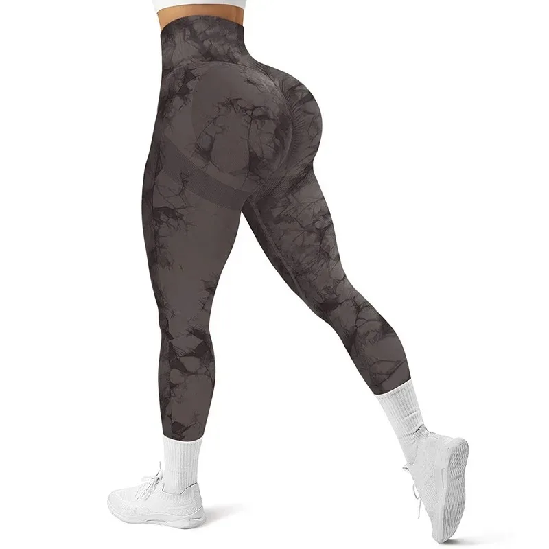 Tie Dye Seamless Scrunch Butt Lifting Sports Gym Tights Sports Leggings  Fitness Yoga Pants Women High Waist Legging