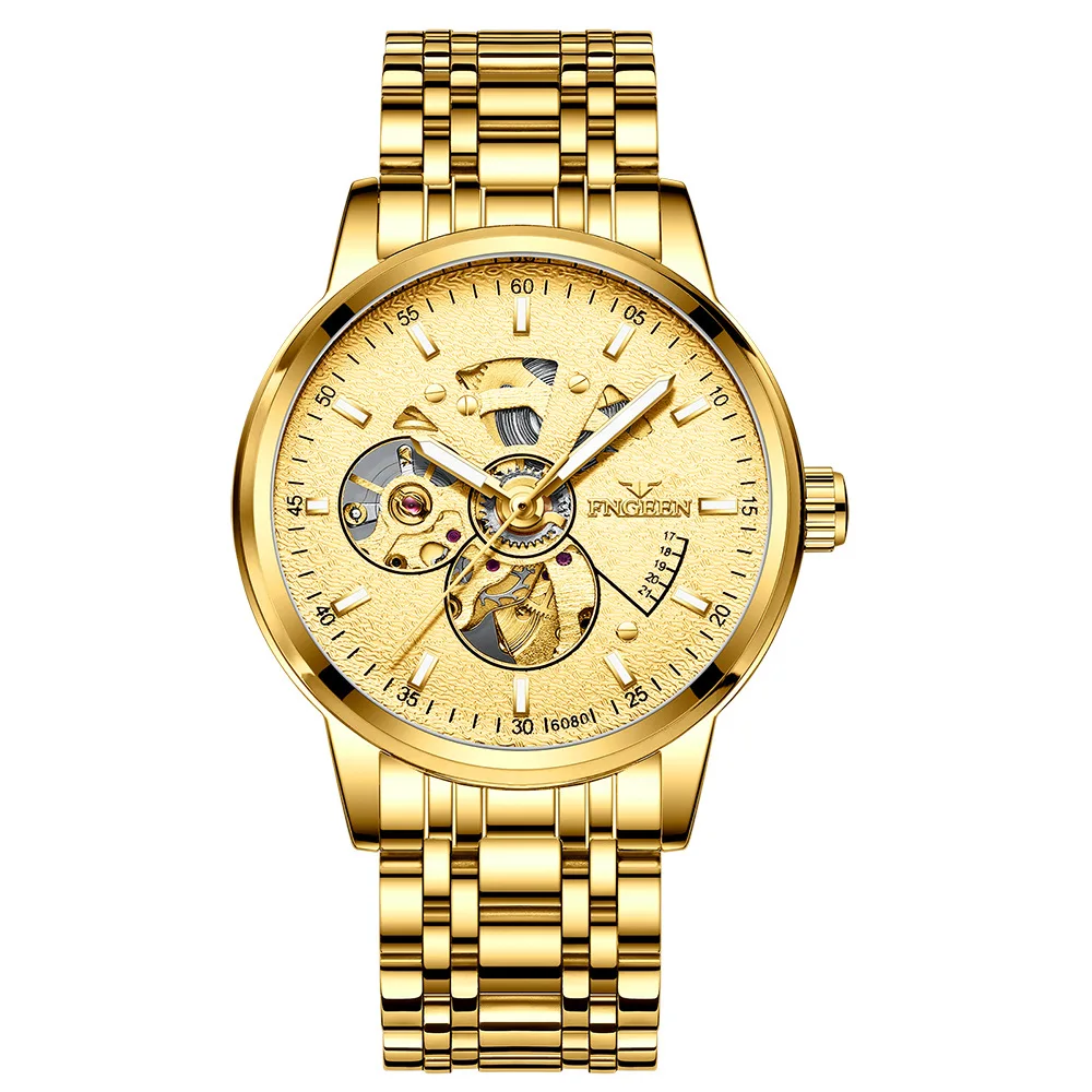 Automatic Mechanical Skeleton Men's Top Brand Stainless Steel Watch for Men Women Business Waterproof Luxury Wristwatch Clock