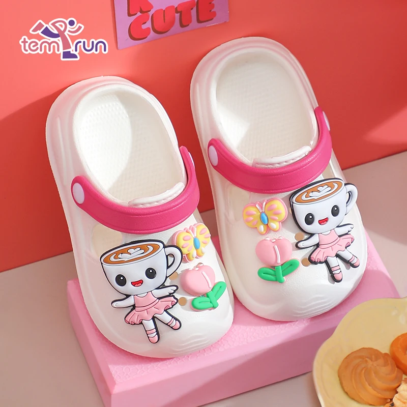 Girls' Slippers with Cute Charms Summer Garden Shoes Beach Sandals Non-slip Breathable Clogs for Girls Indoor & Outdoor Footwear - 3