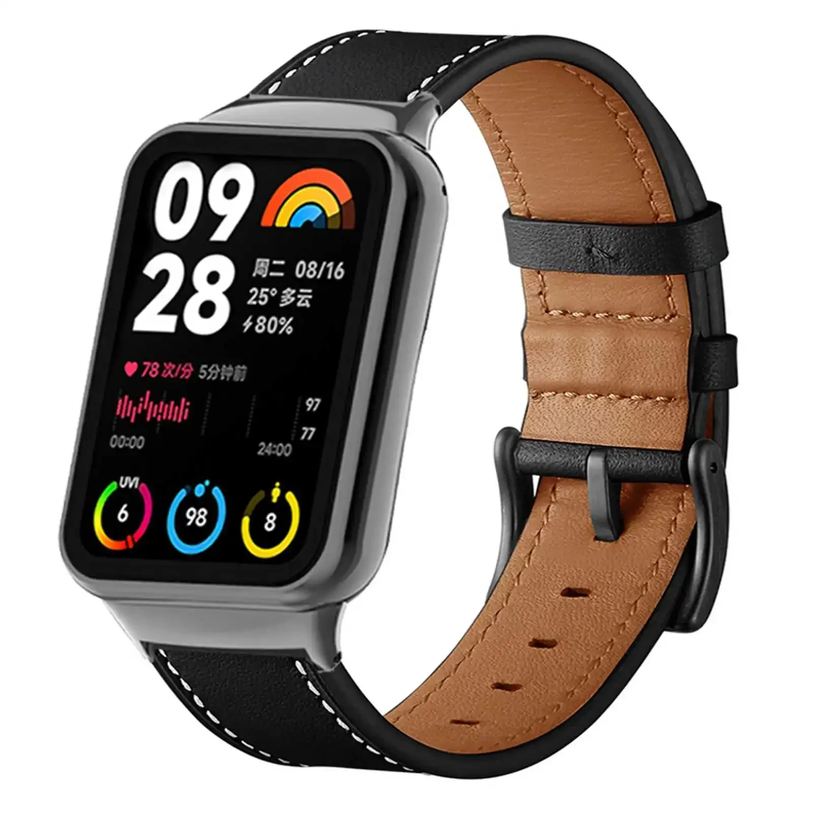 

Leather Strap for Xiaomi Mi Band 8 Pro Metal Interface Replacement Correa leather Bracelet Mi Band 8 Pro Smart watch Accessorie