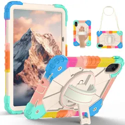 Heavy Duty Shockproof Tablet Cover with 360° Rotating Kickstand and Belt for Redmi Pad2 11in 2025 (ColorfulBlue)