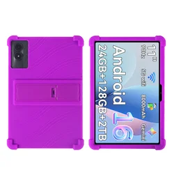 Universal Kids - Friendly Silicone Tablet Case with Stand - 11 - Inch Protective Cover (PURPLE)