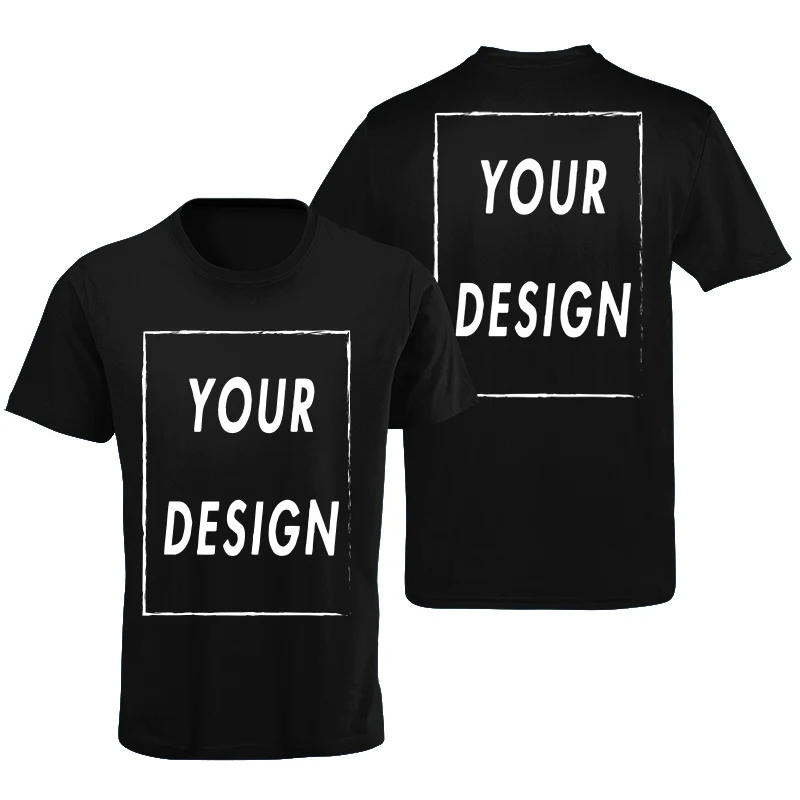 Custom Tshirt Front Terug Print Professionele Uw Eigen Logo Tekst Foto Mannelijke Gepersonaliseerde Premium Geschenken T-shirt Eu Size 100% Katoen