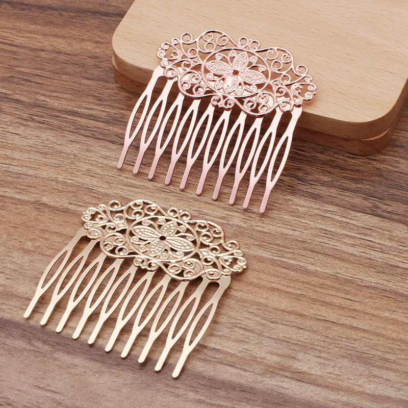 1pc 55x60mm 10 Teeth Flowers Flamenco Comb Hair Clip Headwear Hairpin Leagues For Women Chinese Accessories Ornaments Supplies images - 6