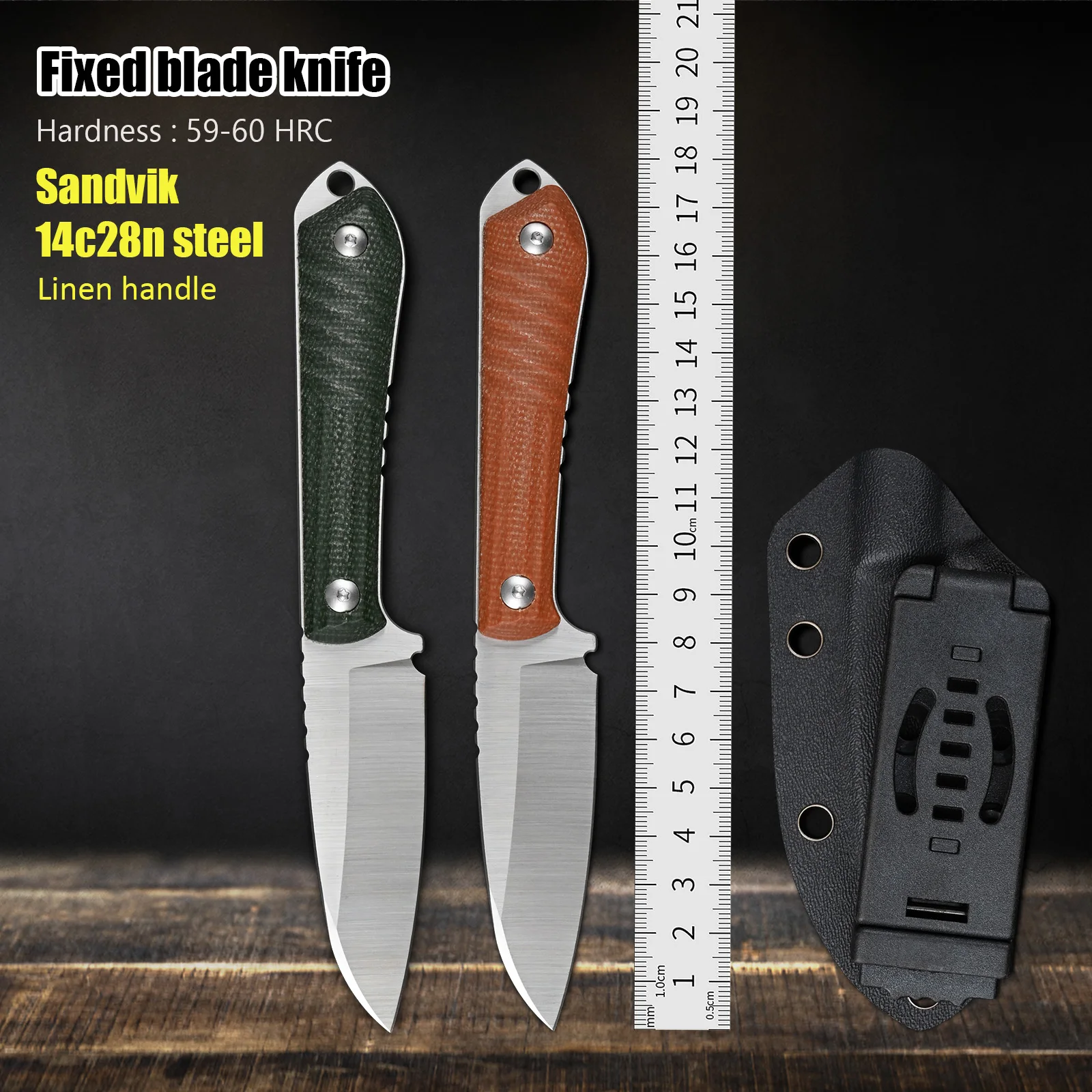 

Sandvik 14c28n Steel Tactical Survival Knives EDC Utility Rescue Self Defense Fixed Blade Knife Outdoor