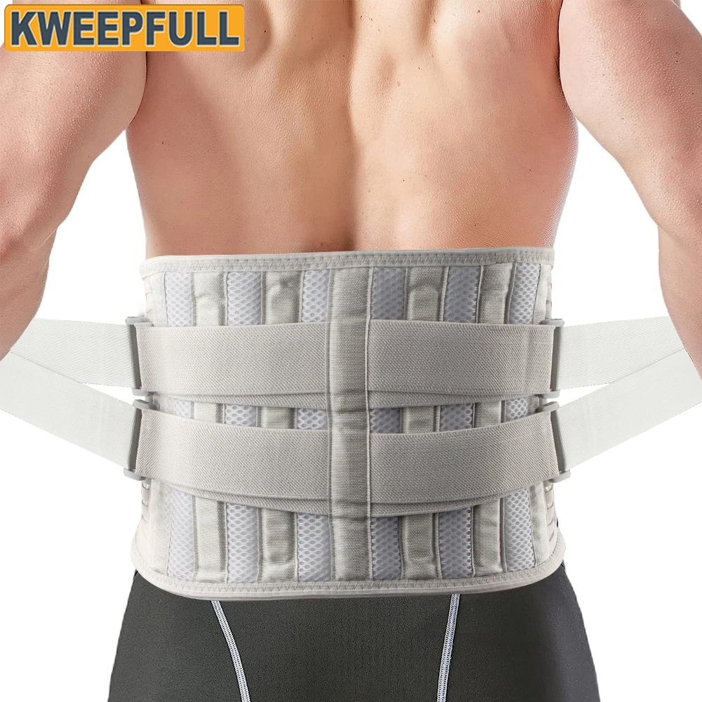 Back Brace for Men Women Lower Back Pain Relief with 6 Stays, Adjustable Back Support Belt for Work, Anti-skid Lumbar Support medical posture brace back corrector provides lumbar support lower upper back pain relief shoulder kyphosis posture device