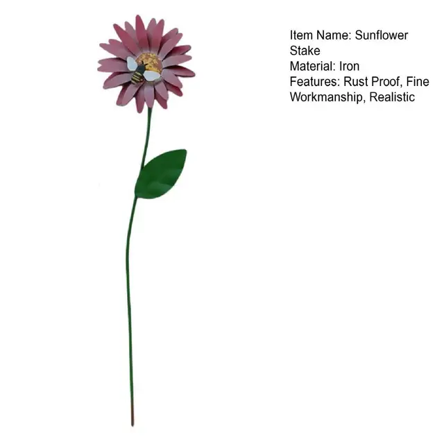 Virágbot Rozsda Bizonyító Rusztikus Napraforgó Tét Finom Kivitelezés A Gyep Udvari Napfényvirág Kerti Dekoráció Beltéri Szabadtéri Használat - Image 4
