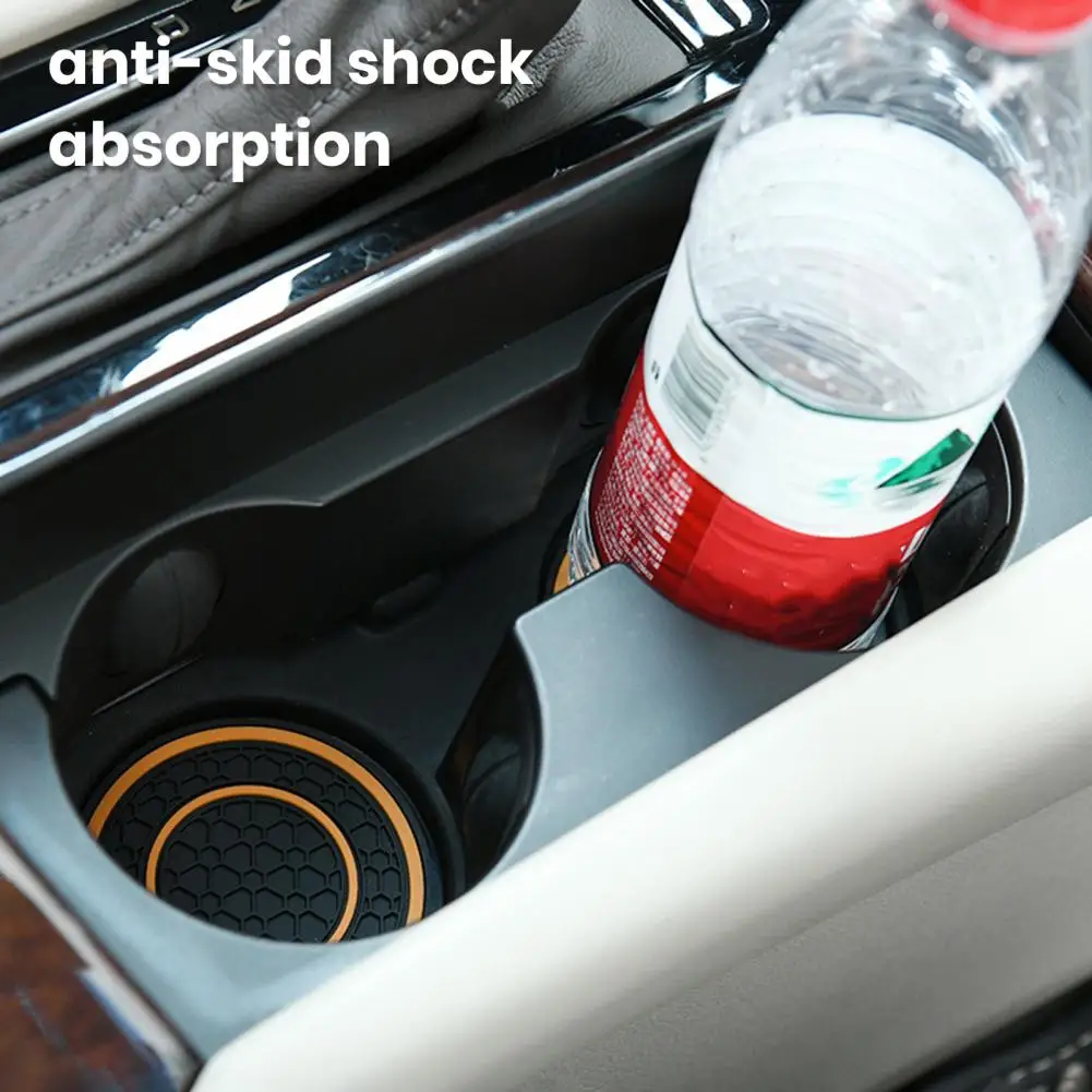 Car Coasters For Cup Holders Non-Slip Design Waterproof PVC Coaster Universal Automotive Cup Mat Car Interior Accessories cup holder coasters car coaster pads