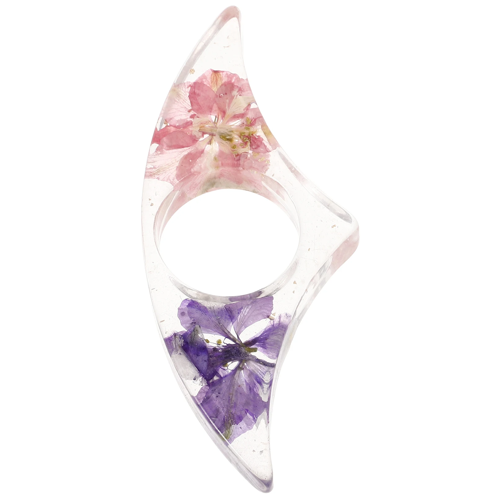 Creative Dried Flower Thumb Bookmark Transparent Ring For Reading Accessories Book Lovers Teachers Students Floral Bookclip Book