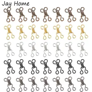 100 Sets Sewing Hook and Eye Latch 11.5-17mm Large Hooks and Eyes Closure  for Bra Clothing Trousers Skirt Sewing DIY Craft