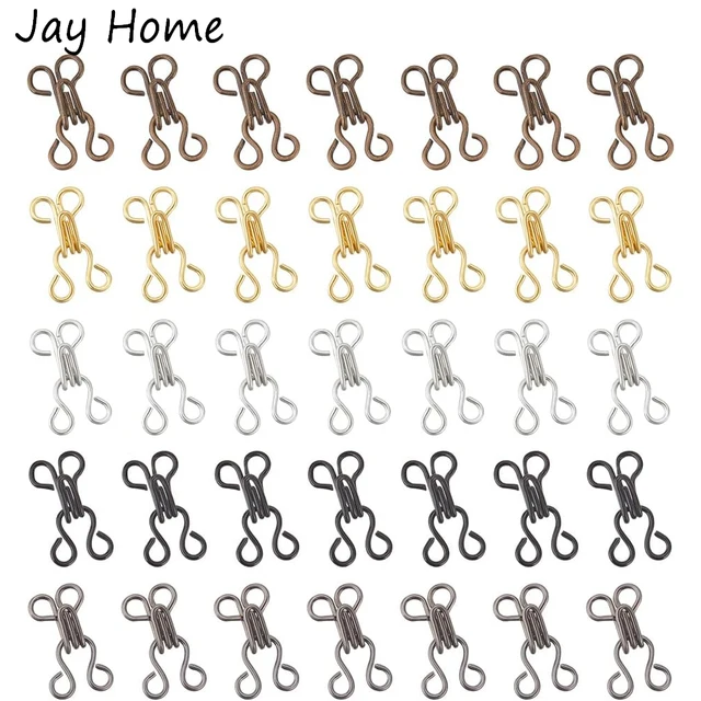 100 Sets 5 Colors Brass Garment Hook and Eye 12mm Mini Sewing Hooks and  Eyes Closure for Bra Clothing Craft Garment Accessories