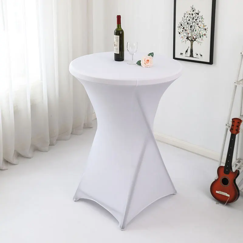 Couverture de table de cocktail pour hôtel, événement de mariage, décor de banquet de restaurant, document solide, nappe ronde, couverture de barre