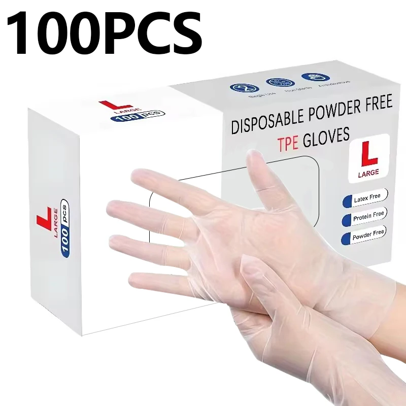 100PCS Disposable TPE Gloves Kitchen Bathroom Restaurant Camping Travel Waterproof Oil-Proof Household Cleaning Tools BEST SELLERS 100PCS Disposable TPE Gloves Kitchen Bathroom Restaurant Camping Travel Waterproof Oil-Proof Household Cleaning Tools BEST SELLERS